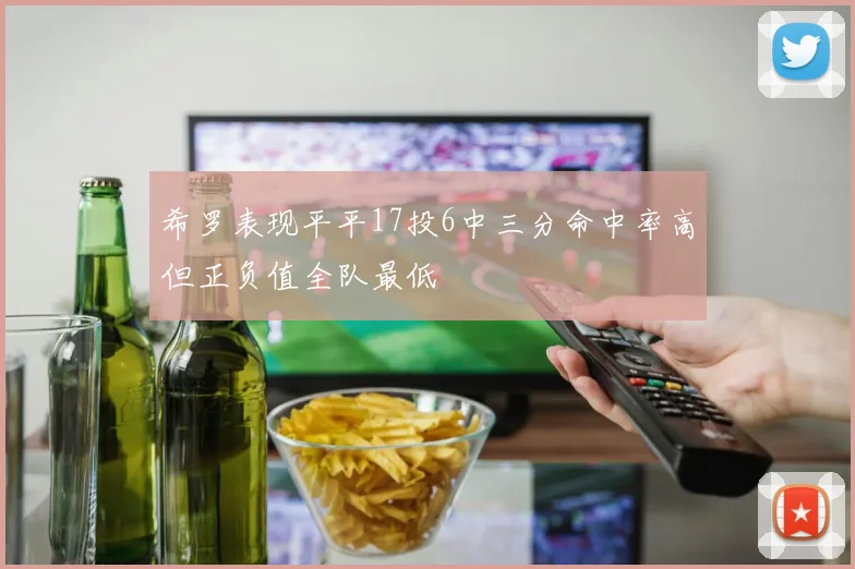 希罗表现平平17投6中三分命中率高但正负值全队最低